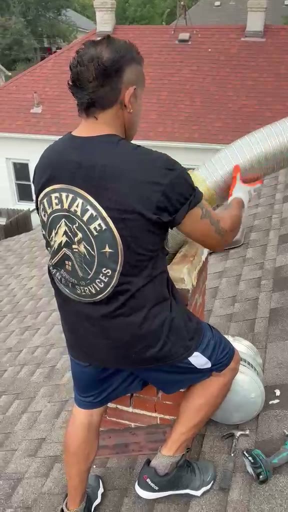 Feeding the new flexible liner into the flue